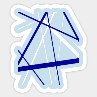 Criss Cross Royal Blue and White Lines Sticker